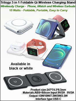 Trilogy 3 in 1 Foldable Qi Wireless Charging Stand